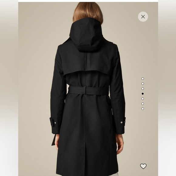 J.Crew | Icon trench coat with hood | Black | Size 8P - Picture 3 of 13